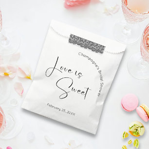 Modern Script Bridal Shower Love is Sweet Favour Bags