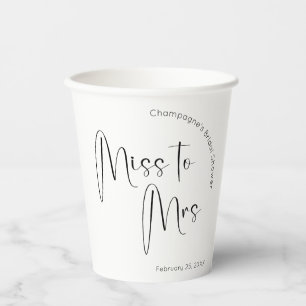 Modern Script Bridal Shower Miss to Mrs Paper Cups