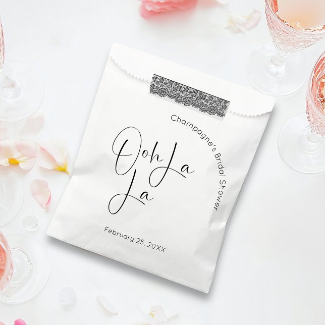 Modern Script Bridal Shower Ooh La La Favour Bags (Creator Uploaded)
