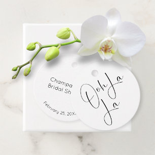 Modern Script Bridal Shower Ooh La La Favour Tags