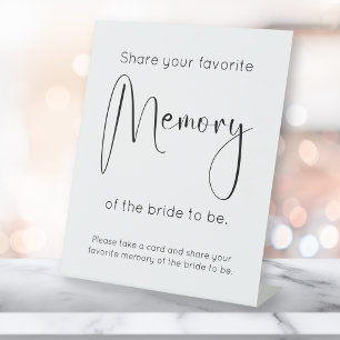 Modern Script Bridal Shower Share A Memory Pedestal Sign
