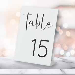 Modern Script Bridal Shower Table Number Pedestal Sign