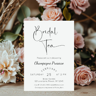 Modern Script Bridal Shower Tea Invitation