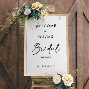Modern Script   Bridal Shower Welcome Sign Poster