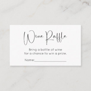 Modern Script Bridal Shower Wine Raffle Enclosure Card