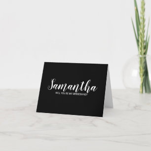 Modern Script Bridesmaid Proposal Card