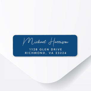 Modern Script Bue Return Address