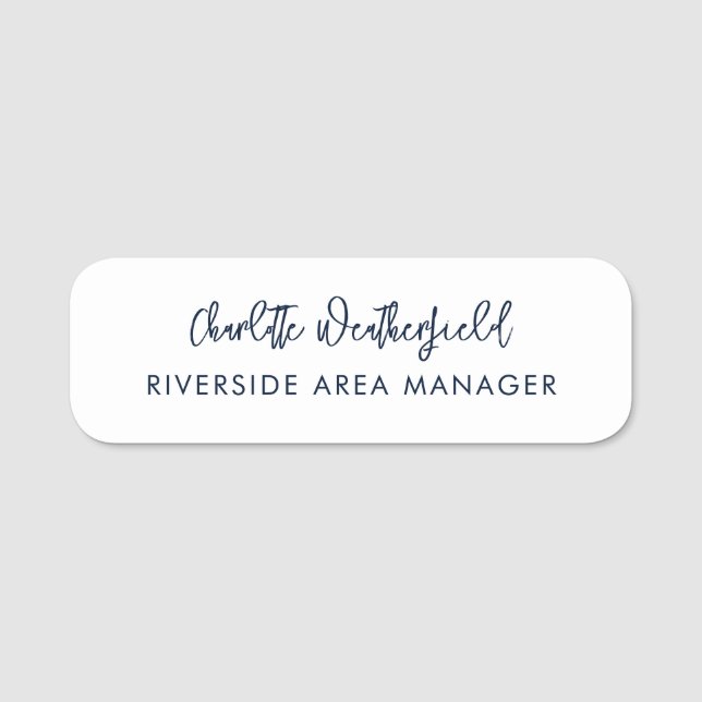 Modern Script Business Custom Name Tag (Front)