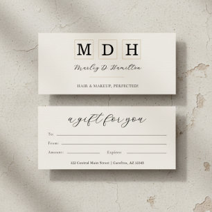 Modern Script Business Gift Certificate