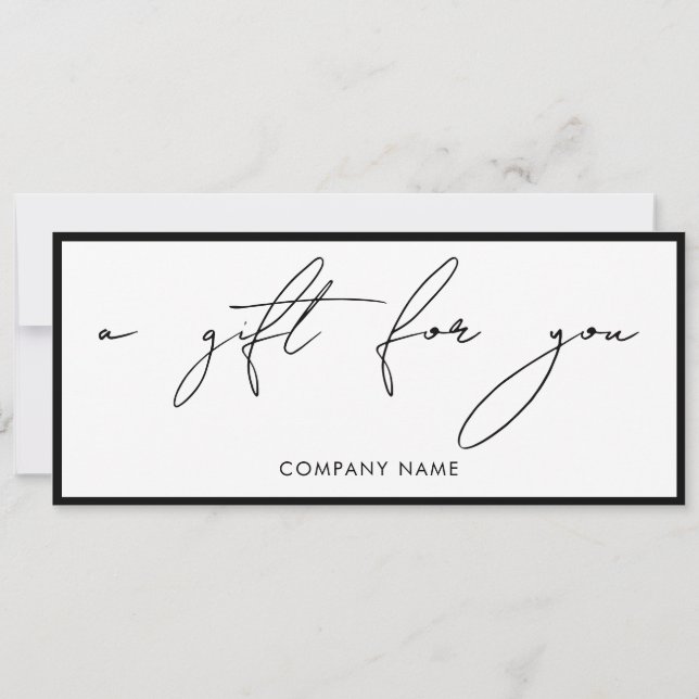 Modern Script Business Gift Certificate Voucher (Back)