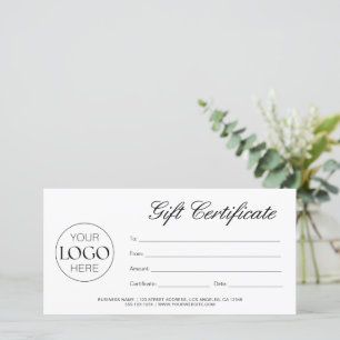 Modern Script Business Logo Gift Certificate