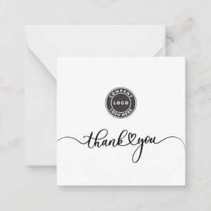 Modern Script Business Logo Thank You Card
