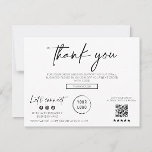 Modern Script Business Thank You Card