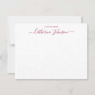 Modern Script Calligraphy A Note From Burgundy Red Card