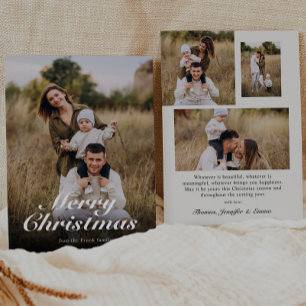 Modern Script Calligraphy Full Photo Holiday Card