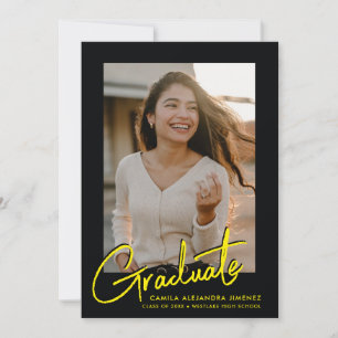 MODERN SCRIPT CALLIGRAPHY GRADUATE GRADUATION ANNOUNCEMENT