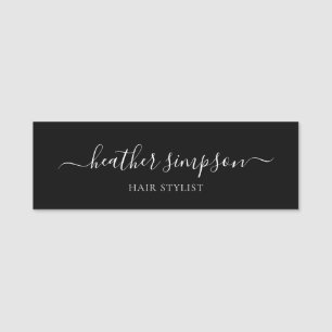 Modern Script Calligraphy Minimalist Name Tag