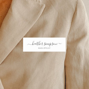 Modern Script Calligraphy Minimalist Name Tag