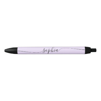 Modern Script Calligraphy Pastel Purple Black Ink Pen