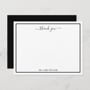 Modern Script Calligraphy Thank You Card