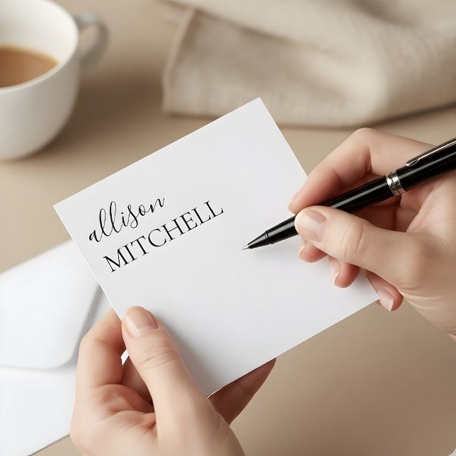 Modern Script Calligraphy White Card (Creator Uploaded)