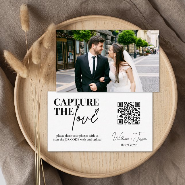 Modern Script Capture The Love QR code card (Creator Uploaded)