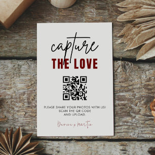 Modern Script Capture The Love QR code Enclosure Card