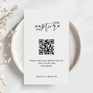 Modern Script Capture The Love QR code Enclosure Card