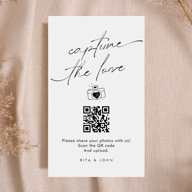 Modern Script Capture The Love QR code  Enclosure Card (Creator Uploaded)