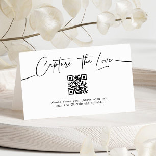 Modern Script Capture The Love QR code Folded Card