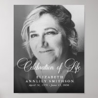 Modern Script Celebration of Life Memorial Photo