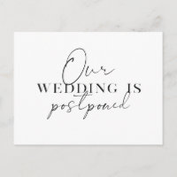 Modern Script Change of Plans Wedding Postponement