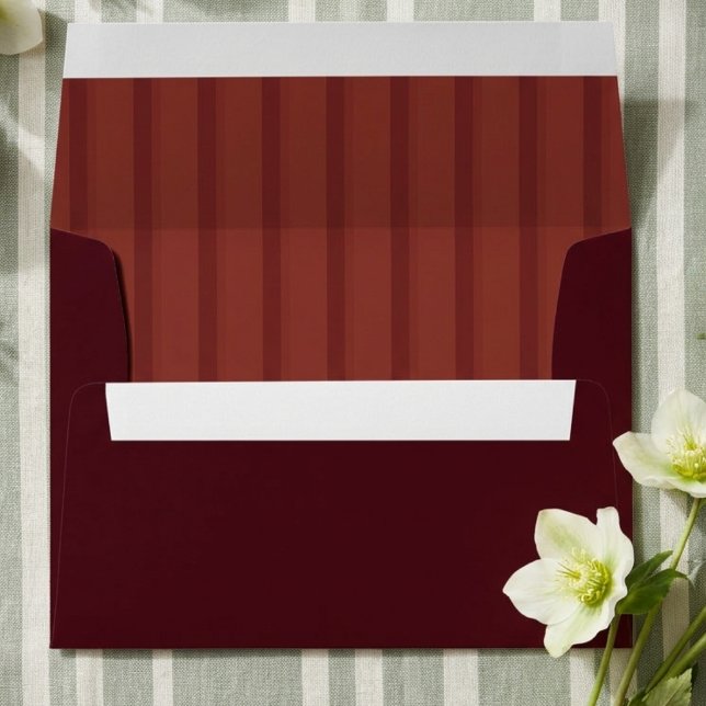 Modern Script Chartreuse Burgundy Monogram Wedding Envelope (Modern Script Chartreuse Burgundy Monogram Wedding Envelope)