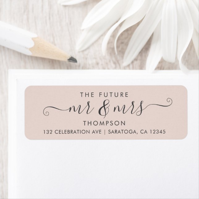 Modern Script Chic Future MR and MRS Blush Pink (Insitu)