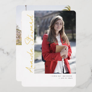 Modern Script Chic Photo Graduation Announcement 