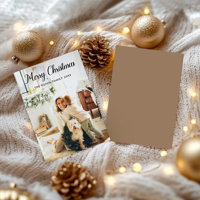 Modern Script Christmas Family Card holiday Card (Modern Script Christmas Family Card holiday Card)