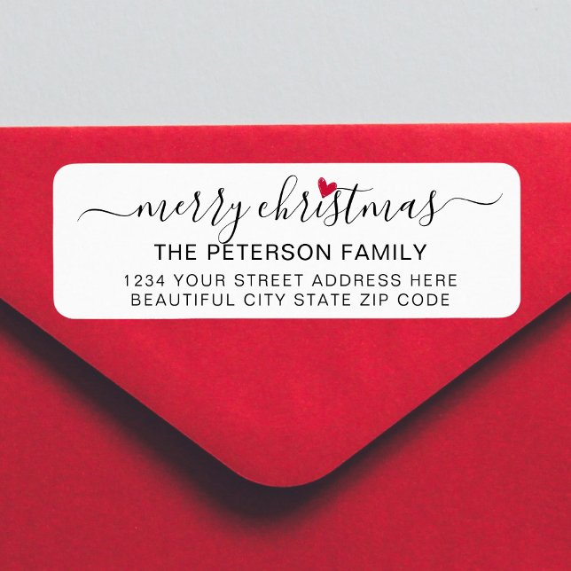 Modern Script Christmas Return Address Label (Creator Uploaded)