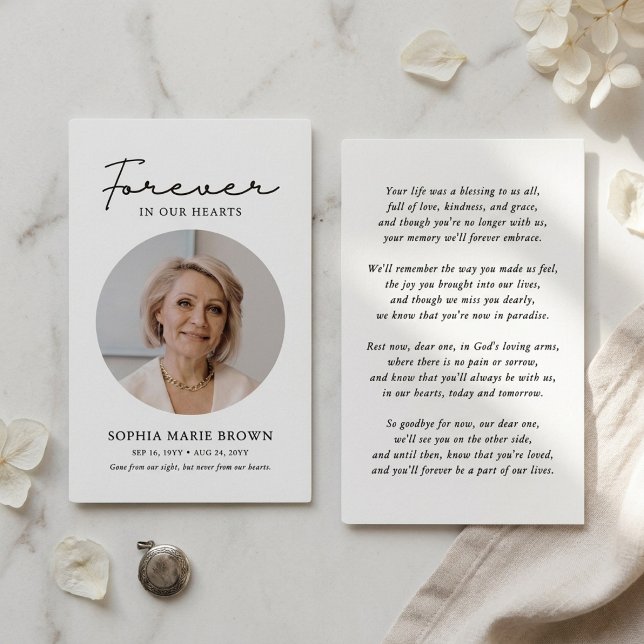 Modern Script Circle Photo Memorial (Creator Uploaded)