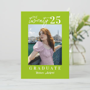Modern Script Citrus Photo Graduation Party Invitation
