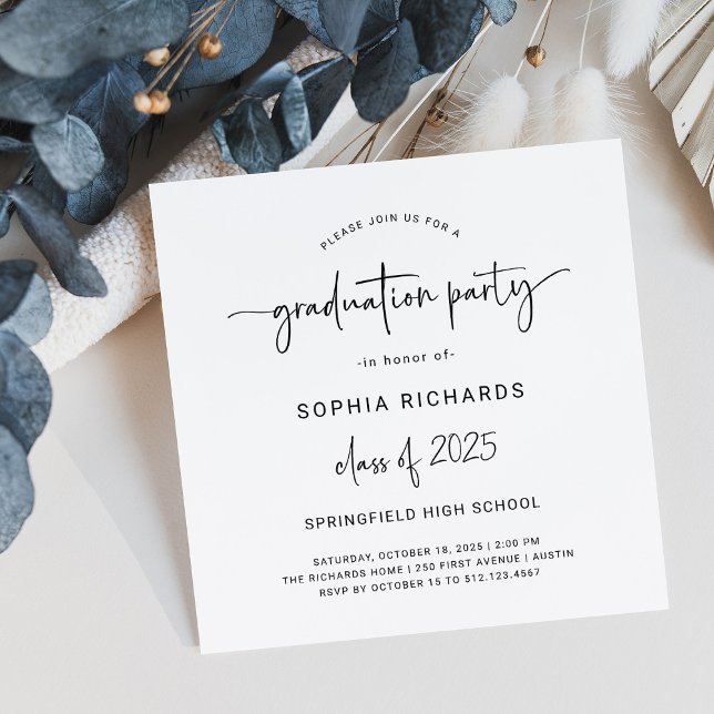 Modern Script | Class of 2025 Graduation Party Invitation (Creator Uploaded)