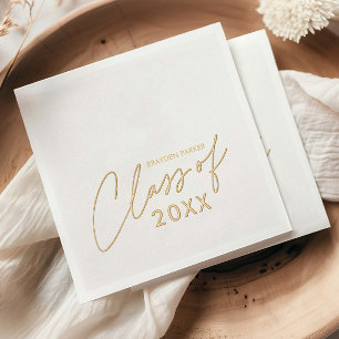 Modern Script Class of Graduation Foil Napkins