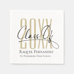 Modern Script Collage Graduation Party Napkin