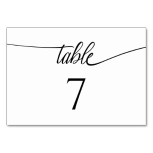 Modern Script Colorblock Any Number Wedding Table 