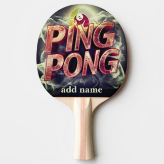 modern script colour monogrammed text name  ping pong paddle