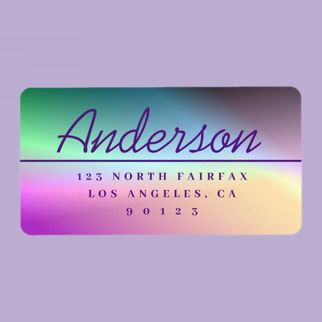Modern Script Colourful Ombré Return Address Label (Creator Uploaded)