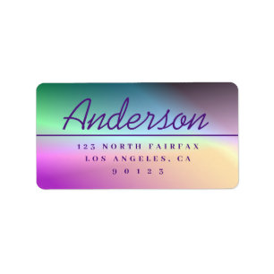 Modern Script Colourful Ombré Return Address Label