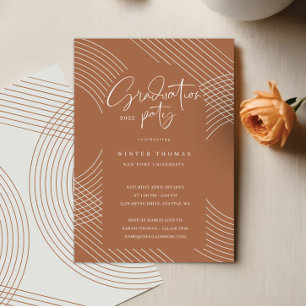Modern Script Concentric Arches Graduation Party Invitation