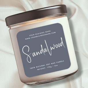Modern script cosmetics candle label