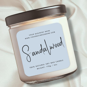 Modern script cosmetics candle label