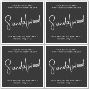 Modern script cosmetics candle label